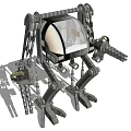 Intelligent Machine With Mechanical Arms Legs Transparent Cockpit Gears And Robotic Appendages