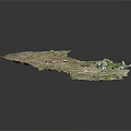 Detailed Terrace Field Scale Model With Layered Fields Traditional Houses And Greenery