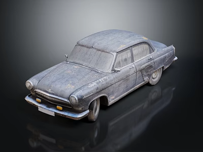 Old Rusted Vintage Car With Classic Design And Weathered Exterior 3d model