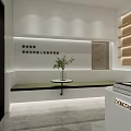 Modern Dental Clinic Interior Design With Blue Dental Chair And White Reception Desk
