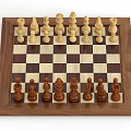 Chess Board Game Entertainment With Wooden Chessboard And White Brown Pieces Arranged On Checkerboard