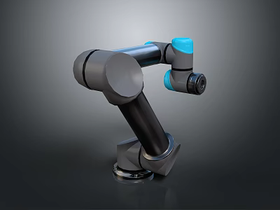 Industrial Robotic Arm With Black Body Blue Joints And Stable Base Structure 3d model