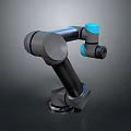 Industrial Robotic Arm With Black Body Blue Joints And Stable Base Structure 3d model