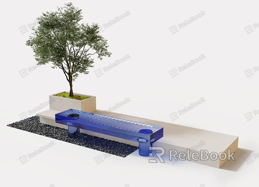 Outdoor Landscape Bench Landscape Leisure Seat Bench Acrylic Bench model