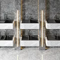 Modern Wall Mounted Marble Kitchen Sink With Sleek Faucet In Contemporary Kitchen Design