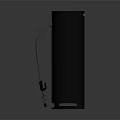 Black Cylindrical Portable Speaker With Mesh Surface And Carry Strap Design 3d model