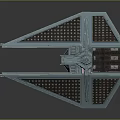 Detailed TIE Fighter Model With Hexagonal Cockpit And Solar Panel Wings