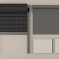 Various Window Blind Options Featuring Perforated Black Gray and White Rollers 3d model