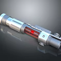 Futuristic Silver Weapon With Red Internal Structure And Mechanical Design 3D Rendering