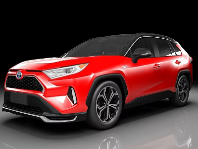 Red Toyota SUV Hybrid Vehicle With Black Wheels And Modern Exterior Design 3d model