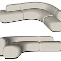 Modern White Curved Fabric Sectional Sofa For Living Room Interior Design