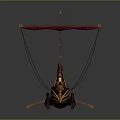 Ancient Ornate Warship With Red Sail Dragon Shaped Prow And Rowing Oars