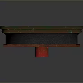 Square Exhaust Fan With Red Blades Green Frame And Metal Grid Structure