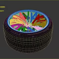 High Quality Car Tire With Stylish Gold Alloy Wheel Green Center Caps And Tread Pattern
