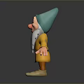 Cartoon Gnome Character With Blue Hat White Beard And Yellow Coat Standing On Gray Background