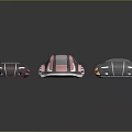 Three Futuristic Concept Cars With Sleek Shapes Different Colors And Shiny Surfaces