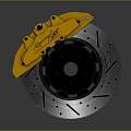 Utility Vehicle High Performance Brake System With Yellow Calipers And Vented Discs
