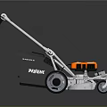 Modern Agricultural Mower With Black And Orange Design Wheeled Structure And Cutting System