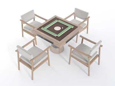 Mahjong tables and chairs 3d model