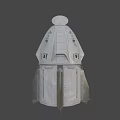 White Space Capsule With Open Hatch Marked P2 And Textured Exterior 3d model