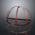Copper Metal Circular Stand With Grid Design For Home Living Supplies