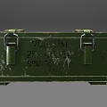 Green Military Crate With Metal Latches Handles And Stenciled Text