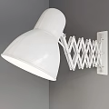 White Foldable Wall Lamp with Adjustable Bracket Mounted on Gray Wall 3d model