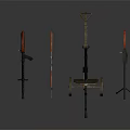 Classic Weapons Display Featuring Rifles Machine Guns and Wheel Mounted Firearms 3d model