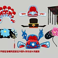 Chinese Style Court Hat Phoenix Crown Headwear Pendant Vector Silhouette Collection