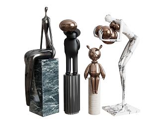 Modern Sculpture Carving Art Crafts Decorations Figure Sculpture Animal Sculpture Display 3d model