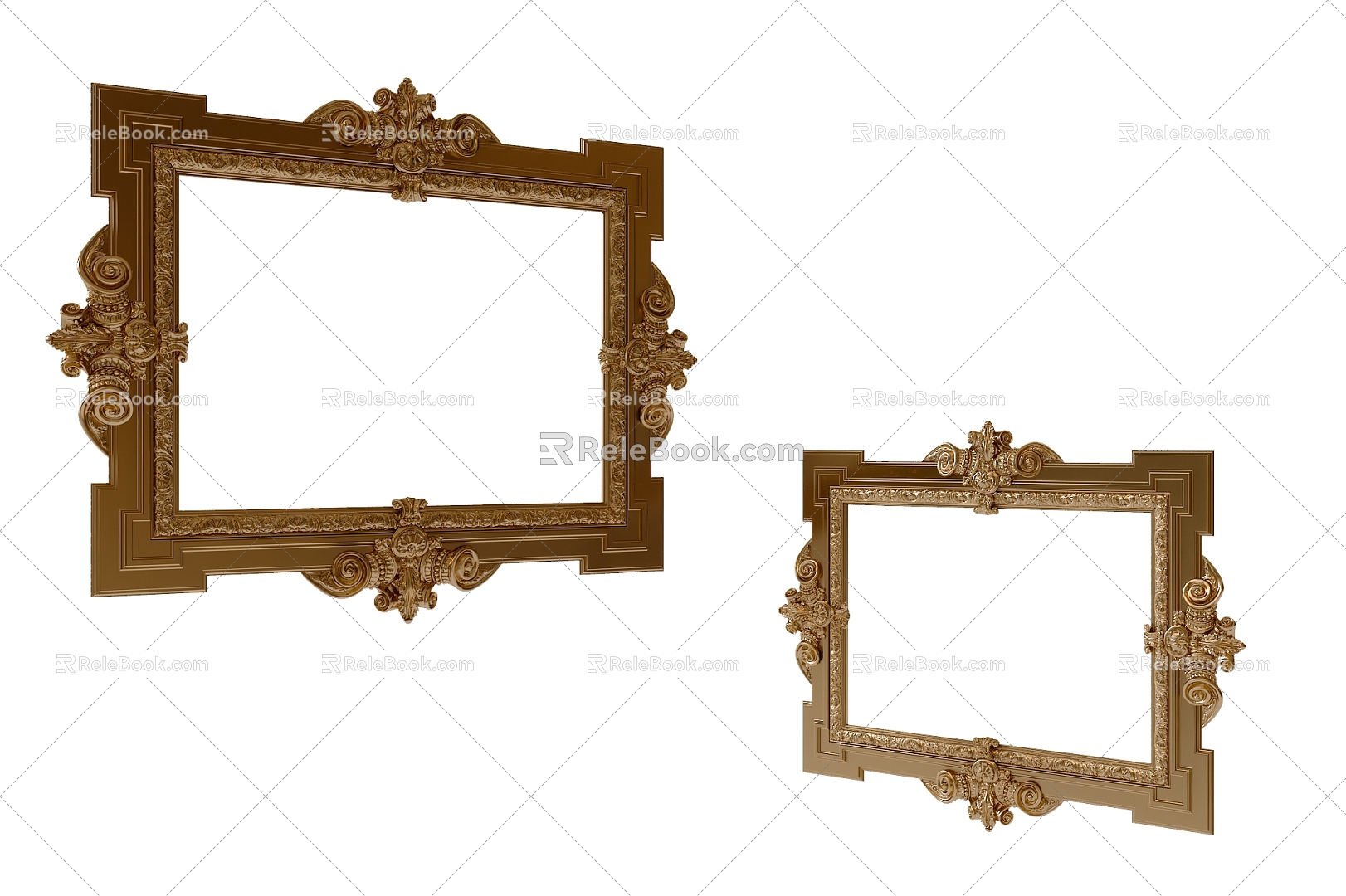 French Photo Frame Simple Mirror Frame 3d model