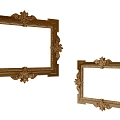 French Photo Frame Simple Mirror Frame 3d model