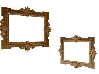 French Photo Frame Simple Mirror Frame 3d model