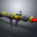 Cosmic Aerospace Rocket Device With Vibrant Green Purple Red Design Yellow Emblem And Conical Tip