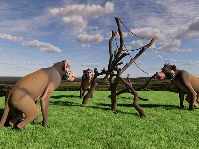 Animal Nature Baboon 3d model Animal Nature Baboon 3d model