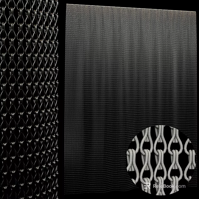 Varied Metal Mesh Patterns With Diamond And Chain Link Designs 3d model