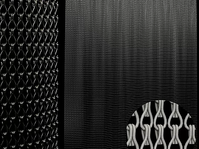Varied Metal Mesh Patterns With Diamond And Chain Link Designs 3d model