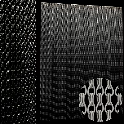 Varied Metal Mesh Patterns With Diamond And Chain Link Designs 3d model