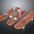 Skateboard class sports old skateboard four-wheel skateboard children skateboard pulley sporting goods sporting goods 3d model