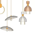Modern Luxury Pendant Lights With Various Round Oval Gold White Glass Styles