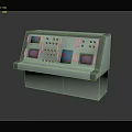 Industrial Control Console With Multiple Display Screens Buttons And Indicators