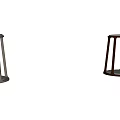 Modern log round stool 3d model
