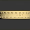 Shiny Golden Ring With Braided Design And Engraved Love Message For Daily Wear