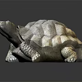 Realistic Stone Turtle Sculpture With Detailed Shell And Textured Limbs 3d model