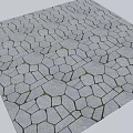 Plaza Paving Design With Polygonal Stone Tiles And Grass Filled Joints