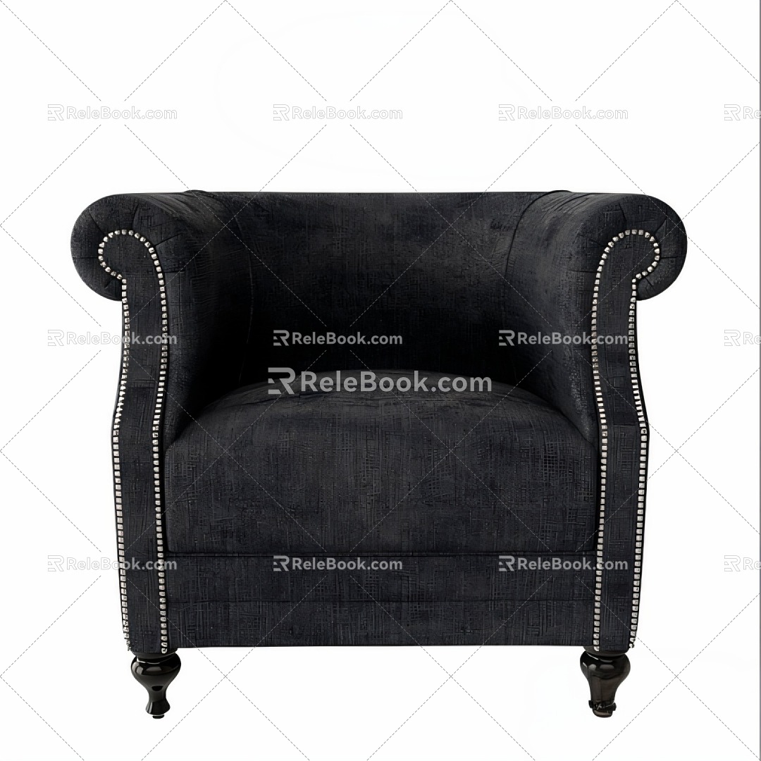 European-style single sofa 3d model