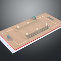 Site Layout Design Featuring Buildings Central Path And Circular Decorative Structures
