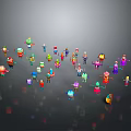 Colorful Cartoon Characters And Various Fantasy Creatures In Playful Vibrant Displays