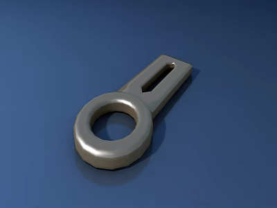 Metallic Mechanical Component With Circular Ring And Rectangular Slot Design 3d model