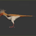 Realistic 3D Game Movie Character Dinosaur With Orange Brown Feathers Red Head And Spread Wings